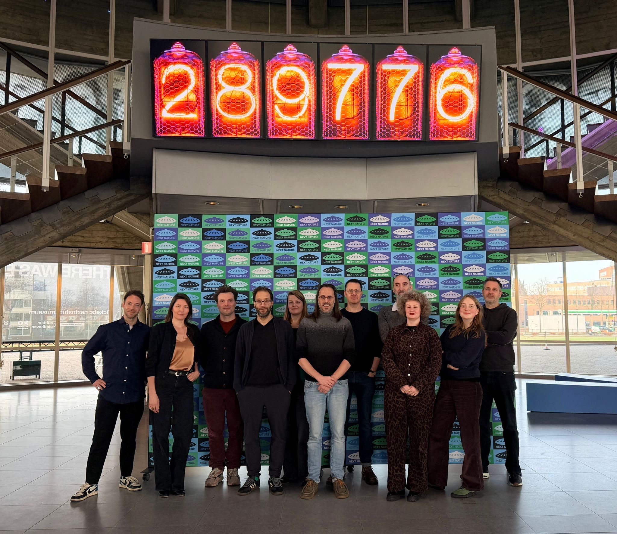 From left to right: Robert Valentijn (Next Nature), Ulla Havenga, artist Matteo Marangoni, Falk Hübner, Heleen de Hoon, Arthur Kok (professorship Transforming the Economy), artist Jonas Howden Sjøvaag, Jan Staes (Fontys Master Arts Education), artist Mandy den Elzen, Rosalien Manderscheid (professorship Designing Journalism) and Wouter Heine-Hädicke (Fontys Curiosity Cafe). Missing are Anika Kok and Bart Wernaart from the professorship Moral Design Strategy.